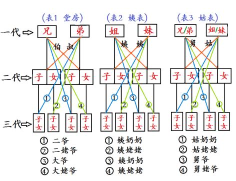 堂表怎么分